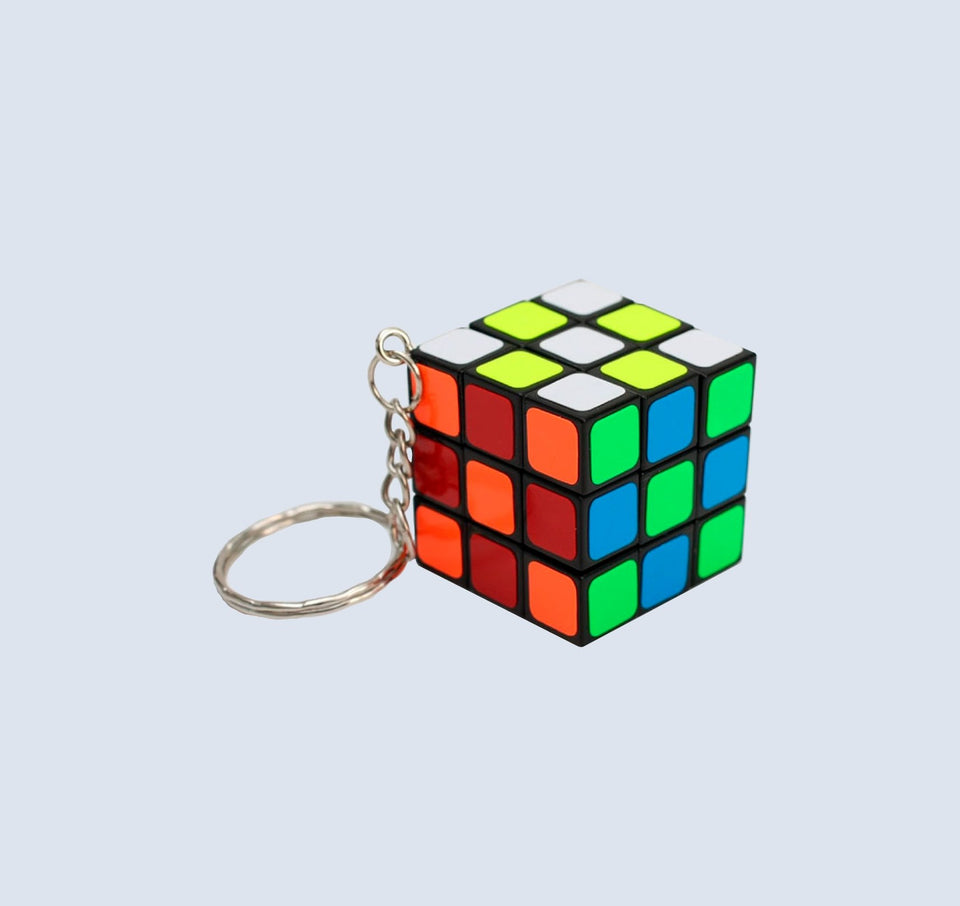 3x3 Black Mini Educational QiYi & Zcube Keychain Magic Cube Puzzle - The Cube Shop