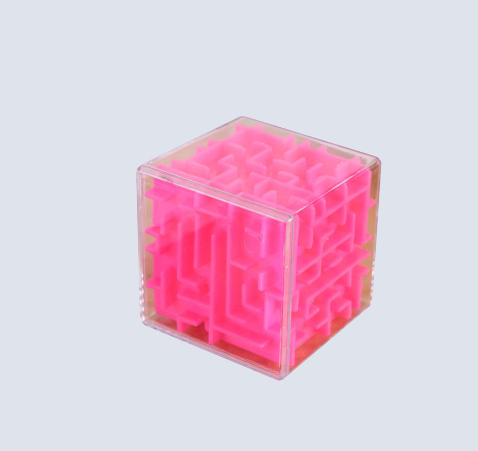 Educational Pink 3D Maze Magic Cube Transparent Six-sided Puzzle for Kids - The Cube Shop