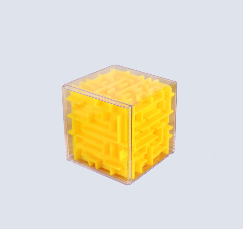 Educational Yellow 3D Maze Magic Cube Transparent Six-sided Puzzle for Kids - The Cube Shop